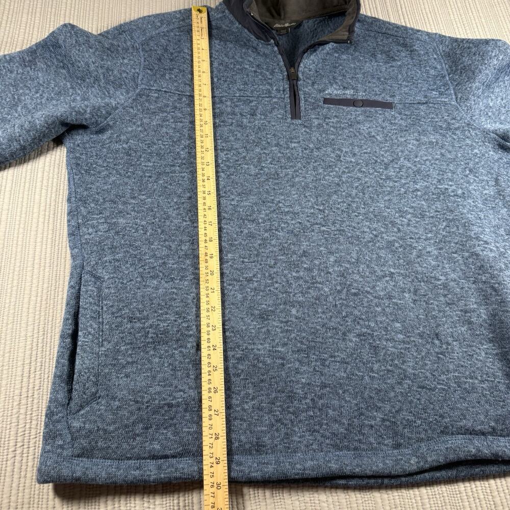 Eddie Bauer Pullover Men 2XL Blue 1/4 Zip Hiking Fleece Outdoors Gorpcore - Picture 7 of 9